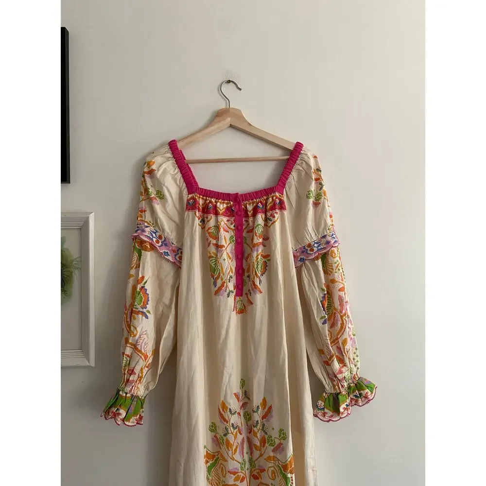 FARM RIO NWT Anthropologie Printed Linen Blend Dress Size XS - Picture 13 of 13